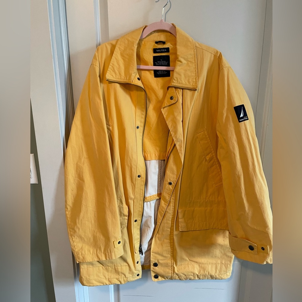 Nautica Yellow Men's Rain Jacket Size L